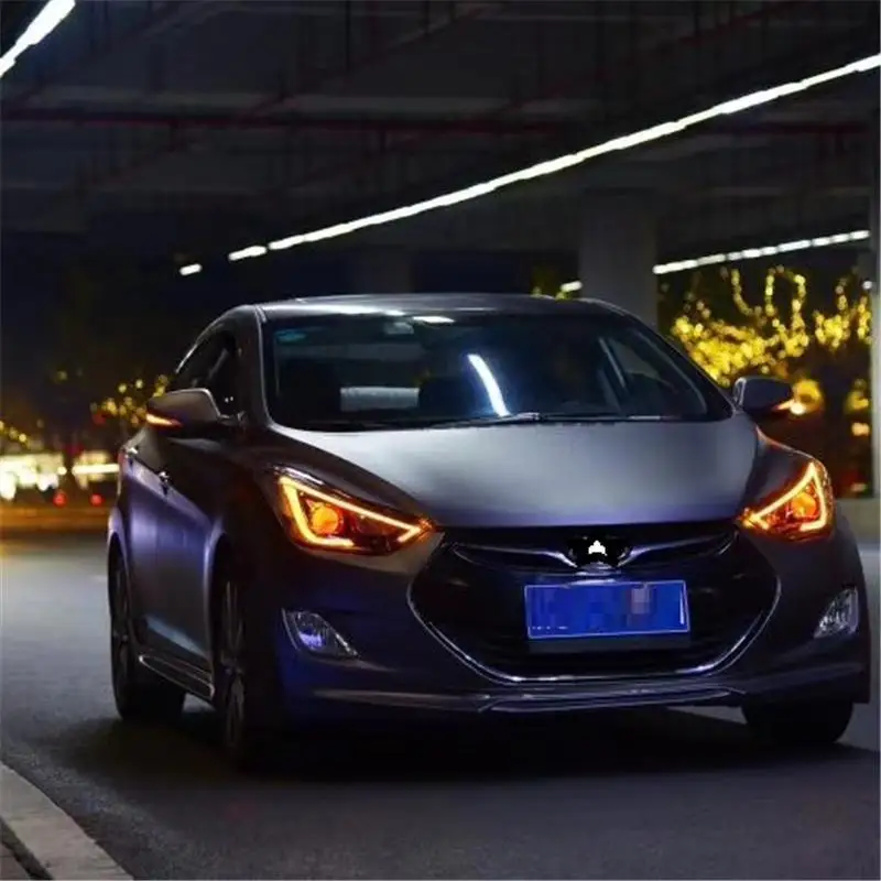 Боковой указатель поворота внешний стиль авто Drl светодиодные дневные ходовые части фары автомобильные фары в сборе для hyundai Elantra