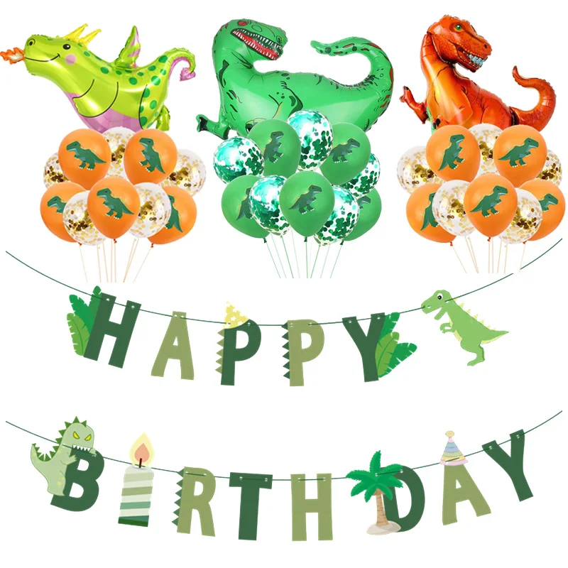 Roar Dinosaur Party Banner Decoration Will One Boy Birthday Paper Flower Kids Favors Cute Dino Balloons DIY Supply | Дом и сад
