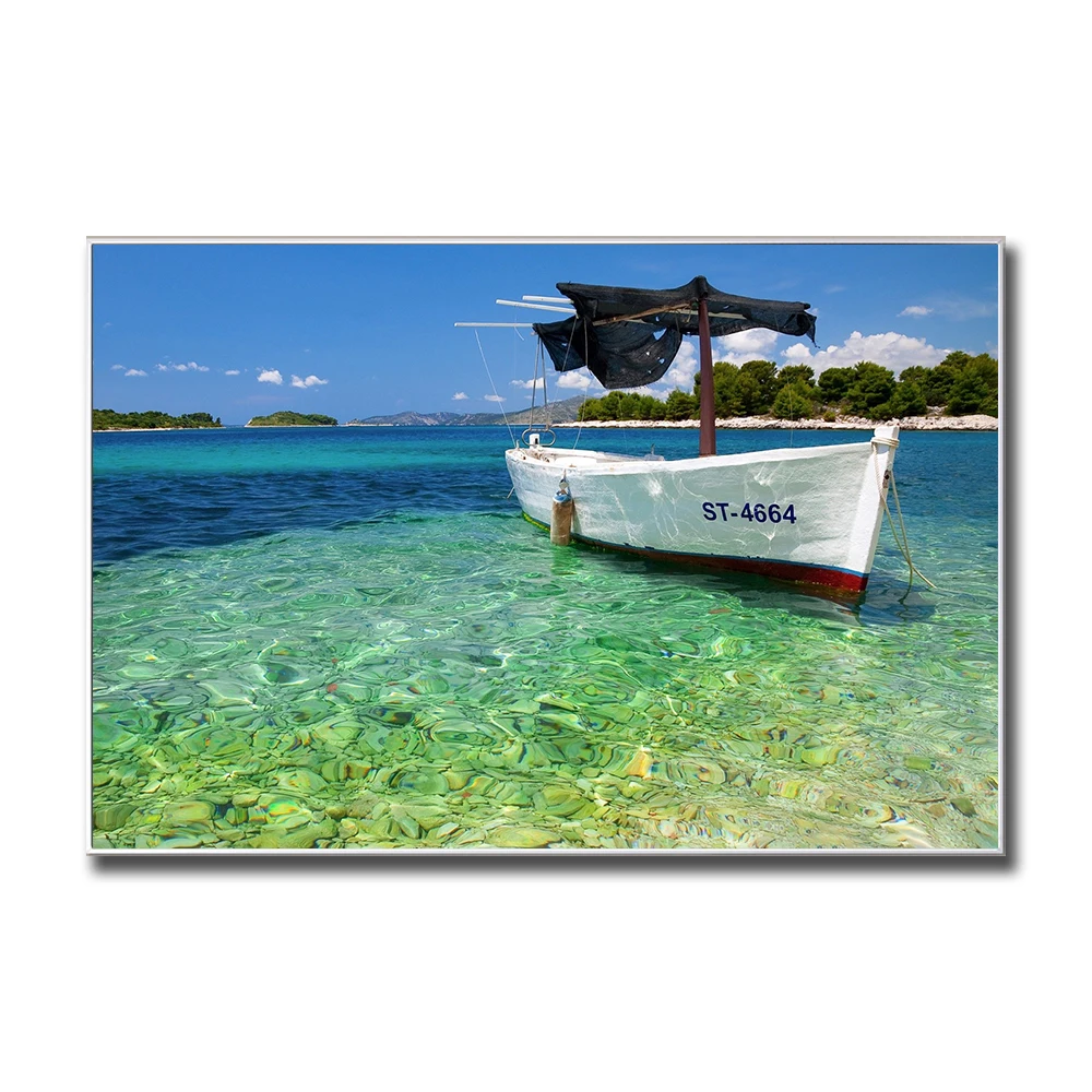 Настенная картина голубого моря волна золотой песок пляж береговой берег остров