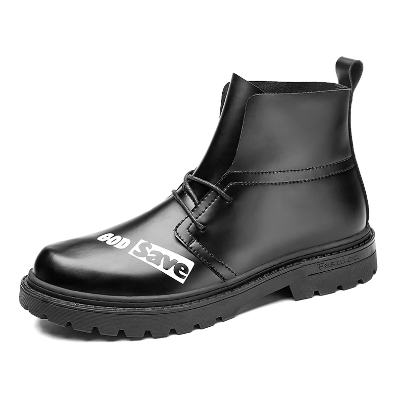 

Мужские высококлассные кожаные ботинки, модные уличные повседневные ботинки для инструментов, всесезонные повседневные мужские мотоцикле...