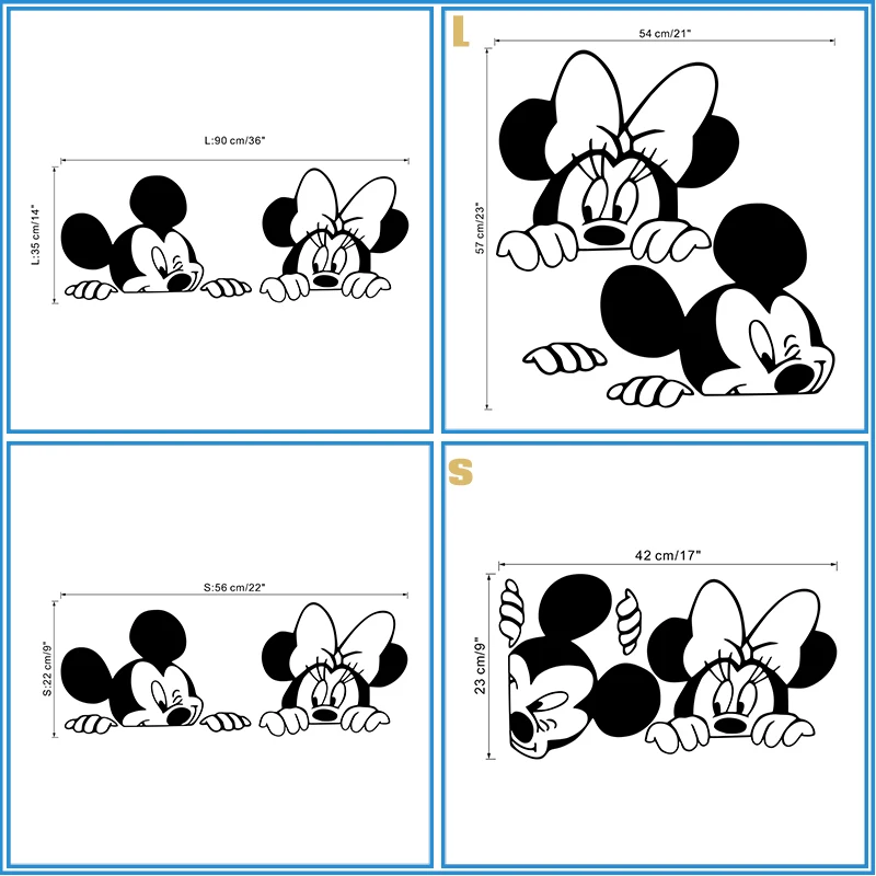 Disney Микки Минни Маус виниловые наклейки на стену для детской комнаты детское мультяшное украшение для дома настенные наклейки «сделай сам» настенное искусство