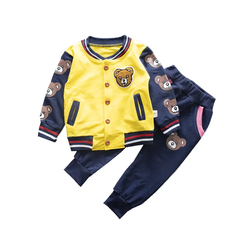 

Новинка; Сезон весна-осень; Детская модная одежда с рисунком из мультфильма для маленьких мальчиков и девочек топы и брюки; 2 шт./компл. одежд...