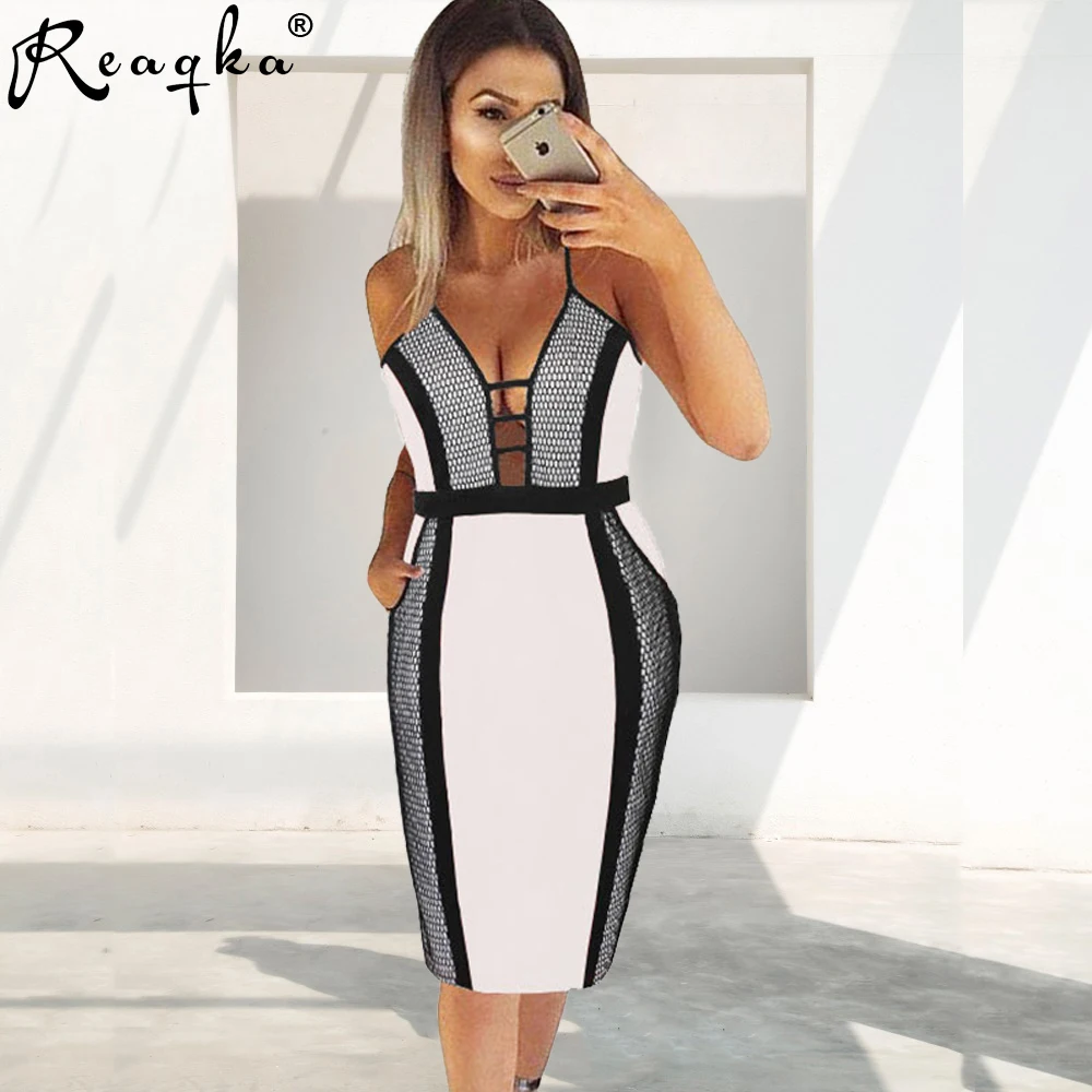 Пикантные Для женщин спинки с плеча карман Бандажное платье Лето 2017 г. Новый шить