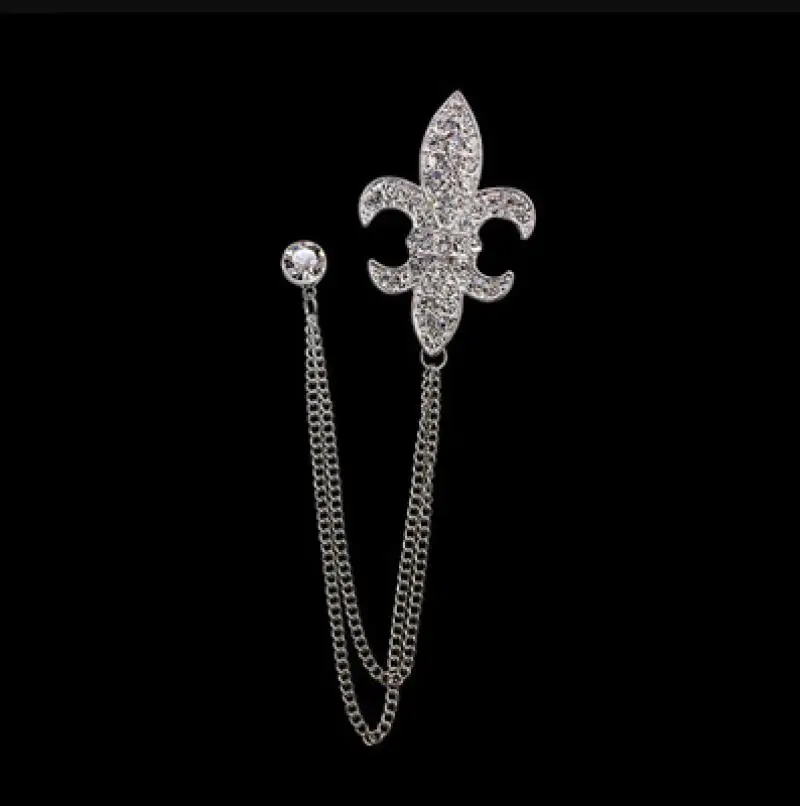 Корейский Британский Стиль Корона птица брошь в виде креста костюм тассель цепь