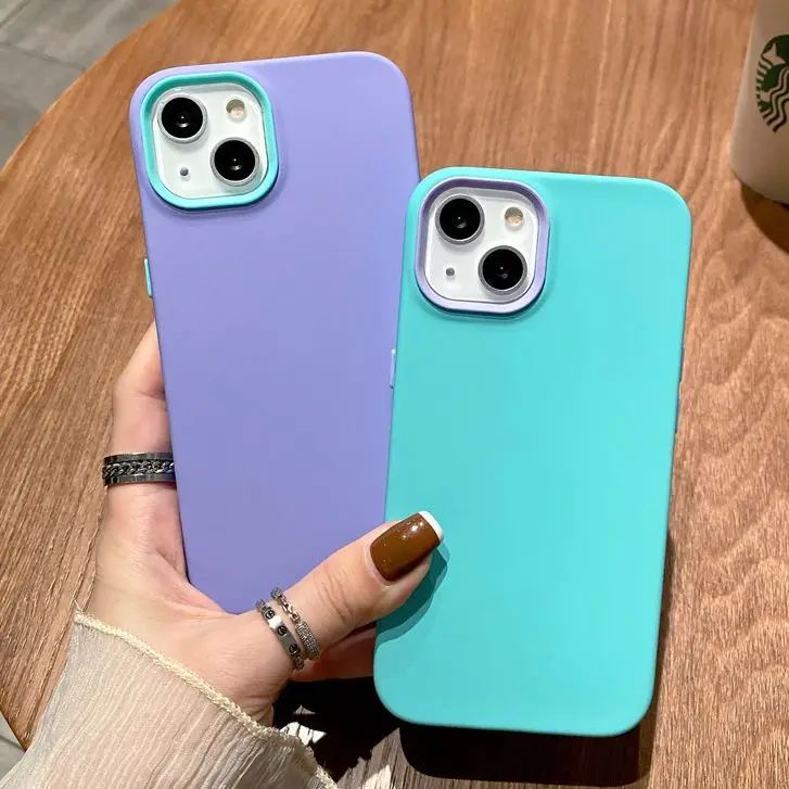 

For XiaoMi 11 Pro 10 S Pro Phone Case Simple Contrast 6 Color Liquid silicone three in one Soft Shell RedMi note11 9A K40 Cover