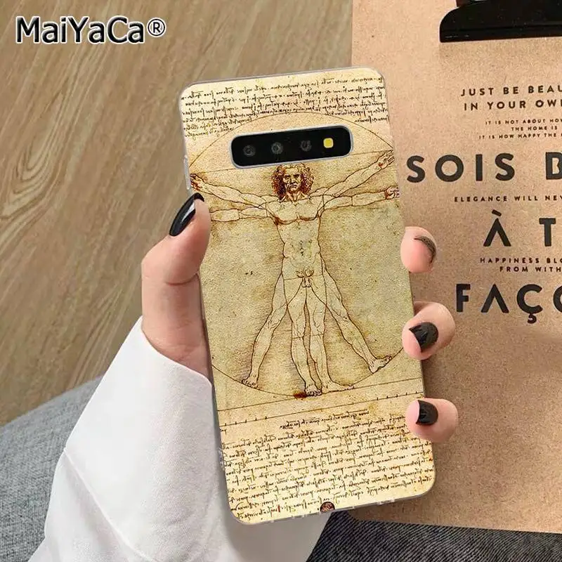 Чехол для телефона MaiYaCa leonardo da vinci с художественной росписью из ТПУ для samsung S10 E S9 plus S6 edge plus S7edge S8plus S10 plus S5 - Цвет: A4