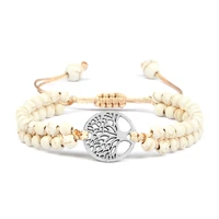 fashion natural stone adjustable beads bracelet tree of life braided string bangle yoga bohemia women men handmade jewelry gift