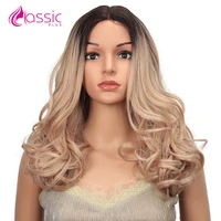 20 inch long lace wigs for women blonde pink colored middle part lace wigs white black ombre body wave synthetic cosplay wigs