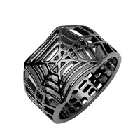 punk spider web rings for women men retro hip hop personality skull spider bat animal finger rings gothic party jewelry