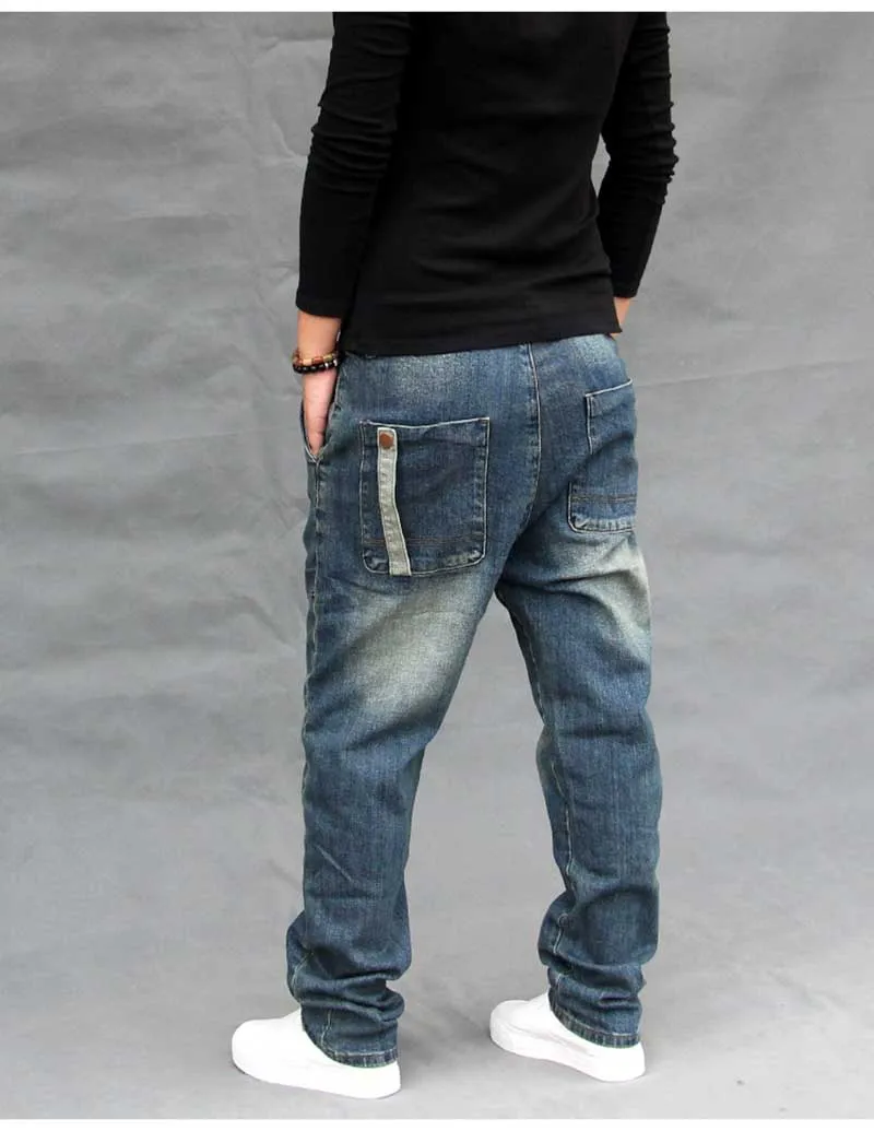 4 сезона шаровары мужские повседневные Свободные мешковатые джинсовые брюки