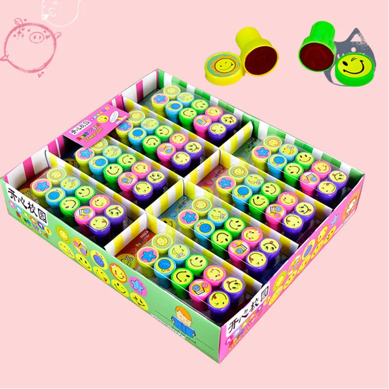 

10pcs/Set Smiley Face Children Toy Stamps Cartoon Kids Seal for Scrapbooking Stamper DIY Painting Photo Album Rubber Stamp