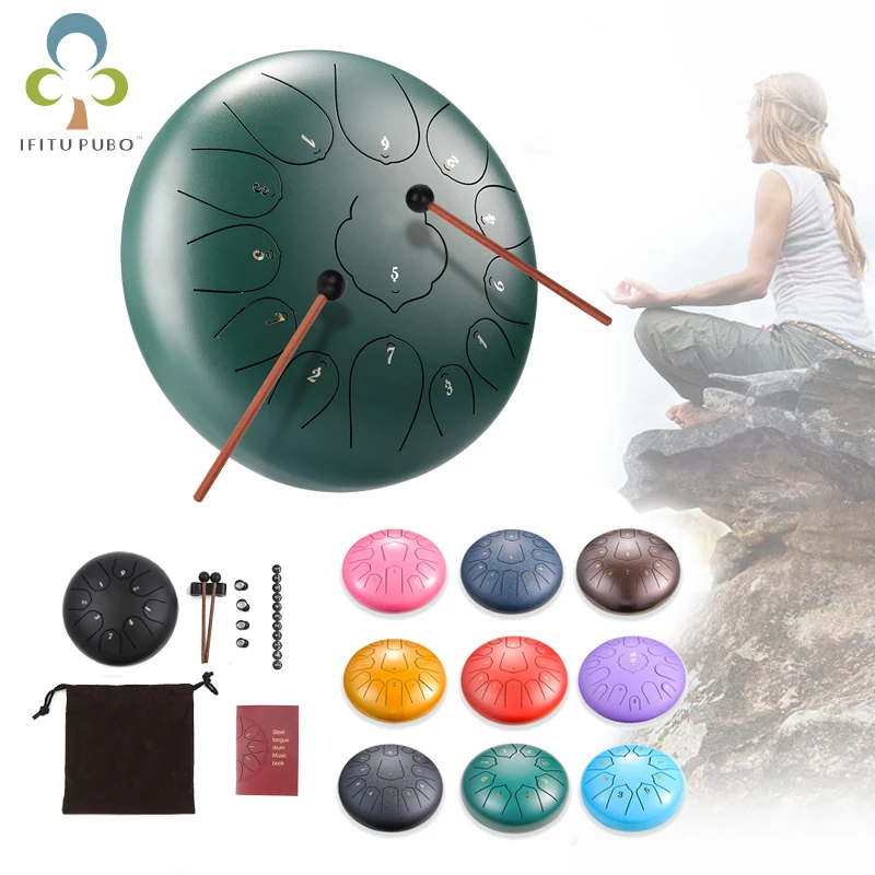 

6 Inch 11 Tune / 8 Tune Steel Tongue Drum Hand Pan Drum Tank Hang Drum With Drumsticks Carrying Bag Percussion Instruments