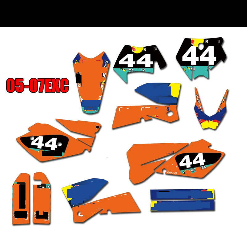 Графика команды на заказ наклейки ногти деко Комплект для 125 200 250 300 400 450 525 540 EXC 2003