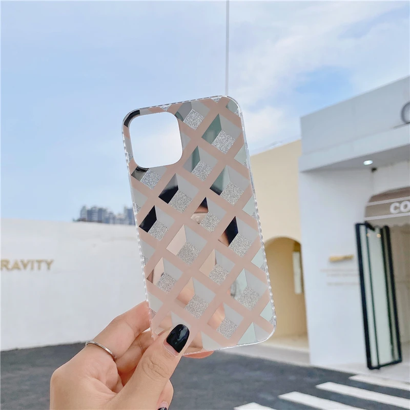 

rhombus phone case for iPhone 11 12 Pro max grid phonecase for iPhone x xr xs max 6 6s 7 8 plus soft back cover for iphone 12