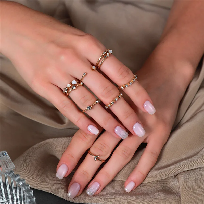 LETAPI Boho старинное золото Цвет костяшки кольца для женщин с украшением в виде