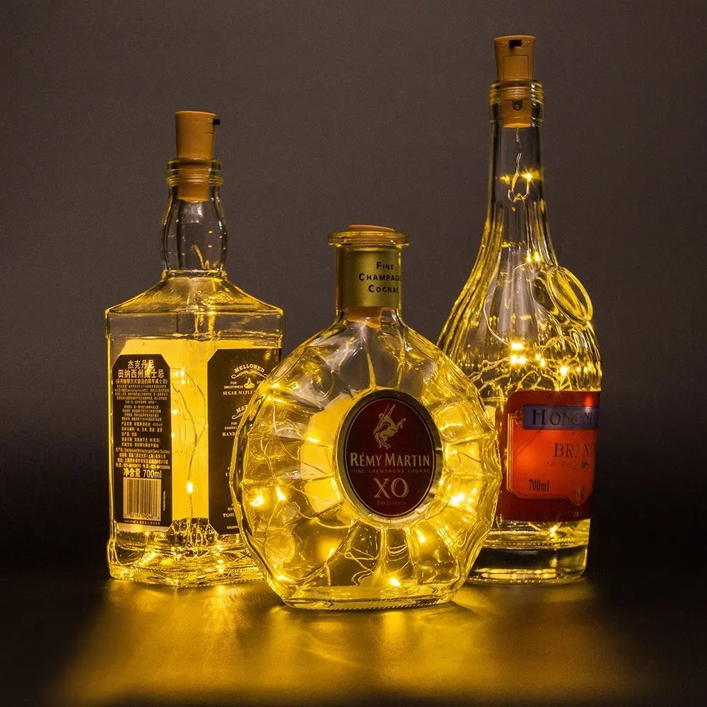 Гирлянда светодиодный винный бутылка с пробкой медная проволока гирлянда в