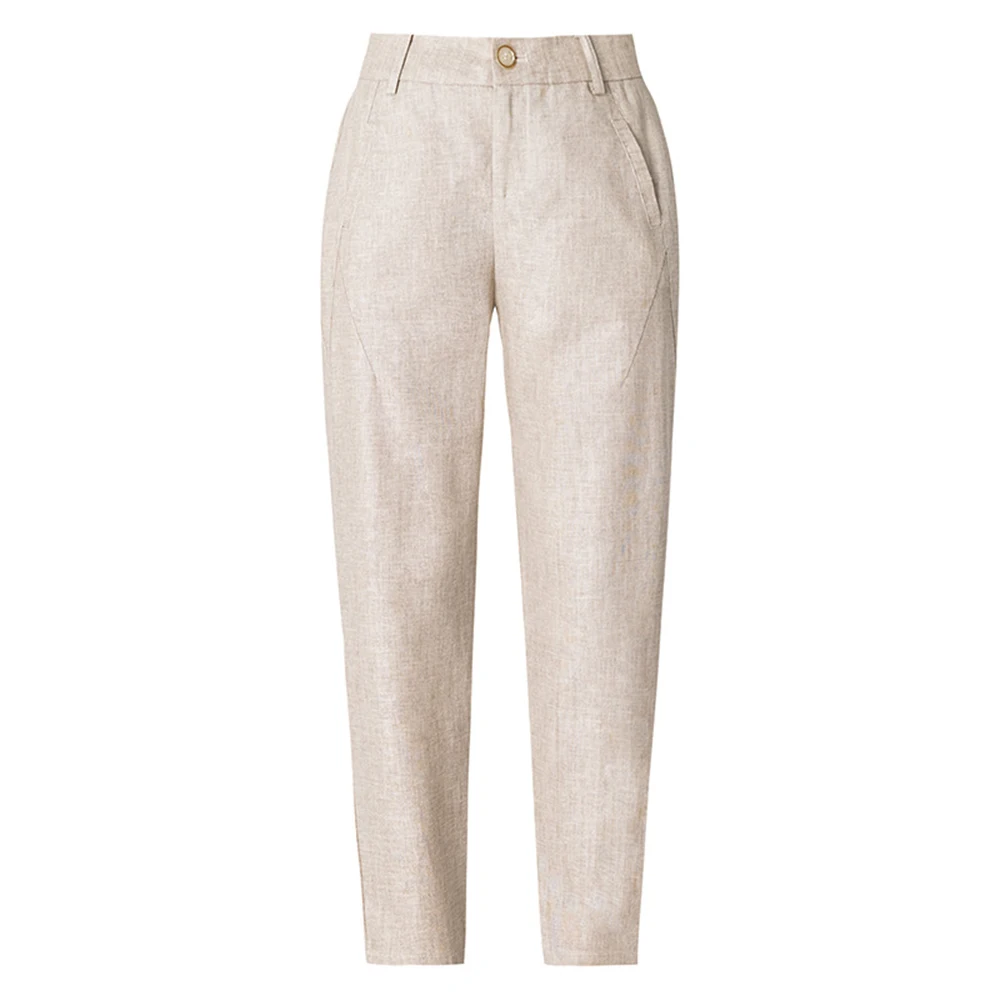 

2020 New Women's Linen Harem Pants Female Capri Cropped Pants Plus Size Thin Loose-fit Breathable Casual Summer Trousers Light