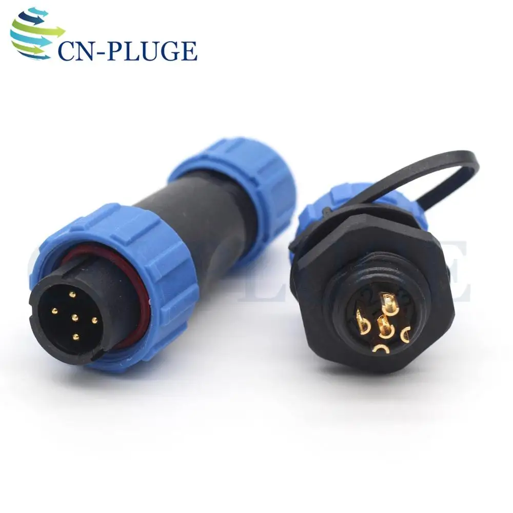 SP13 IP68 5 контактный Водонепроницаемый проводной разъем светодиодный питания