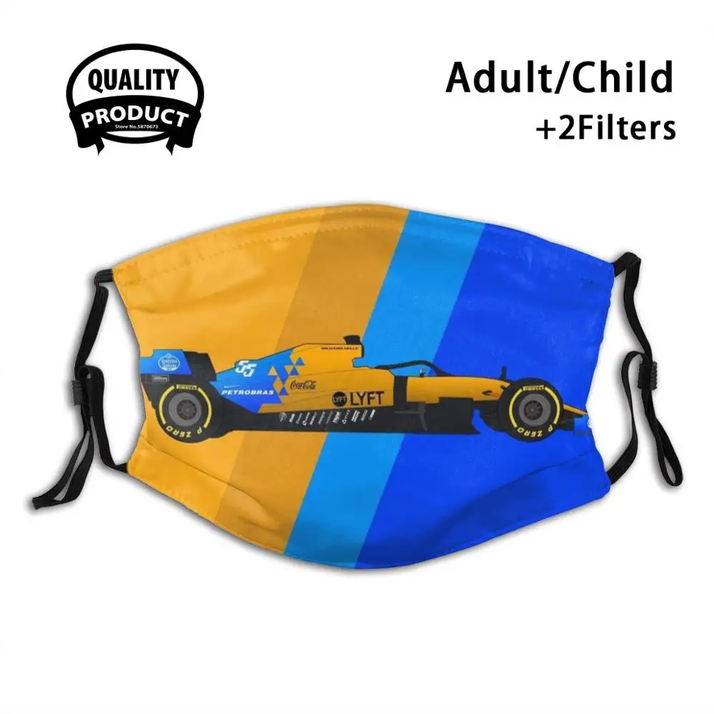 

Забавная Тканевая маска для гоночного автомобиля Mclaren Mcl34, Формула 1, картина с цифровым изображением