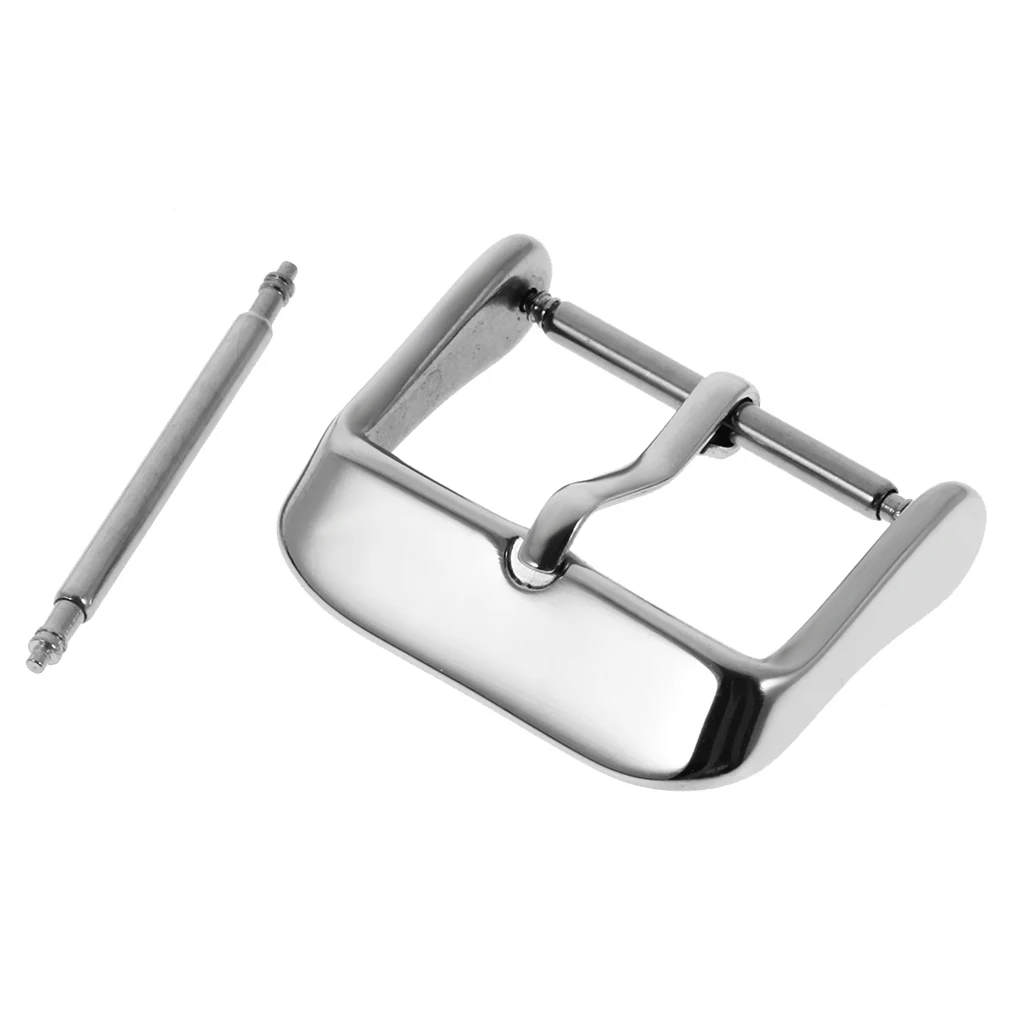 

Prettyia 12 14 16 18mm Polished Stainless Steel WatchBand Buckle Strap Clasp