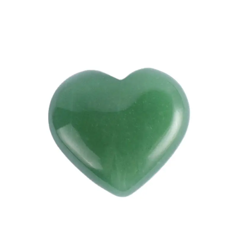 

32mm Jade heart-shape beads natural Aventurine crystal mineral Miniature home decoration accessory wedding favors gifts healing