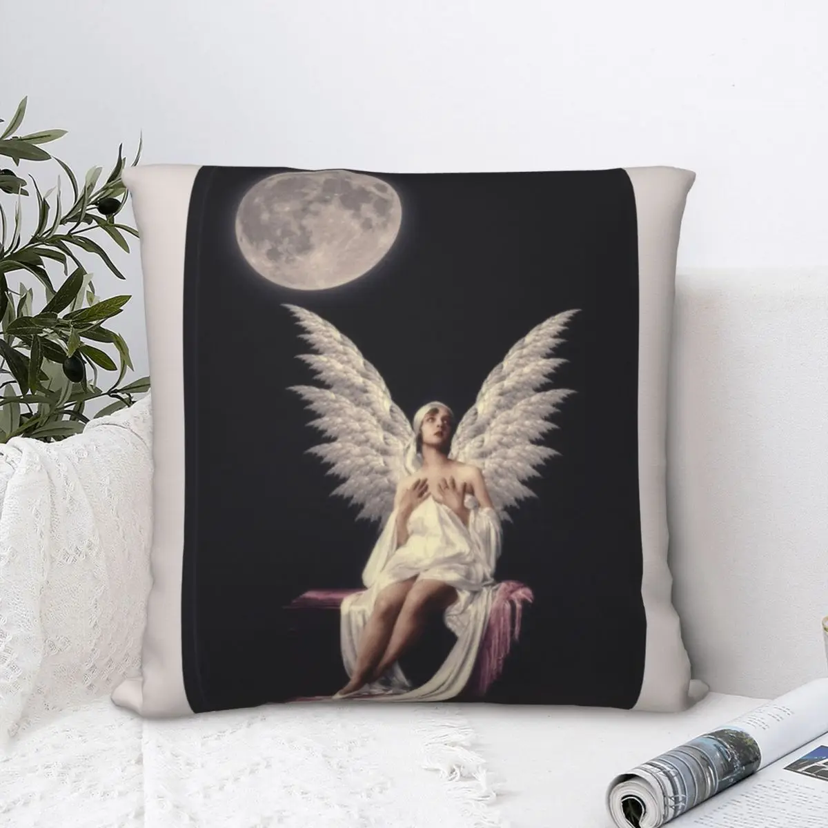 Квадратная подушка с ангелом чехол для подушки удобная Полиэстеровая дома