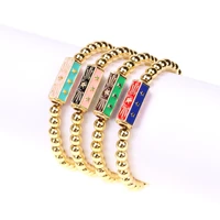 copper gold plated bead chain mix color enamel resin geometric long charm bracelet starburst pattern pendant bangle jewelry gift