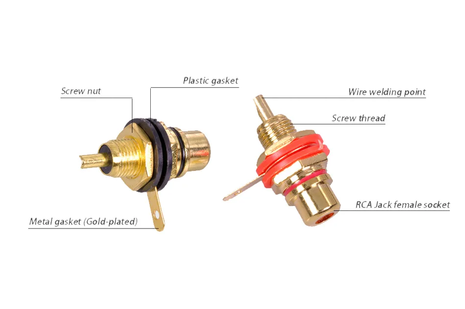 100 шт./лот разъем RCA позолоченный гнездо припоя провода разъем RCA Панель Крепление Шасси