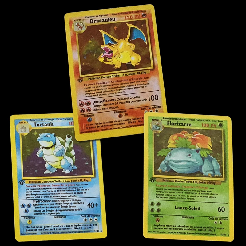 Tarjetas de Pokemon franc&eacute;s de primera edici&oacute;n, 1996 a&ntilde;os, tarjetas de juego de colecci&oacute;n-5