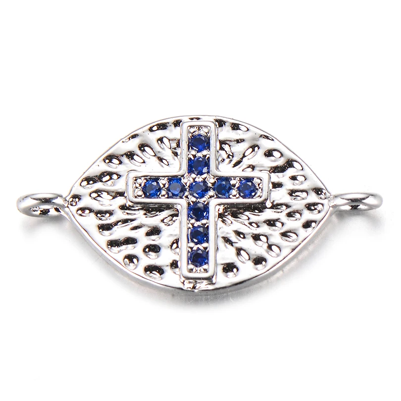Neovivi Cross Charms Oval Bead Micro Pave Black CZ Charm for Jewelry Making Women Bracelet DIY Necklace Men Accessories | Украшения и