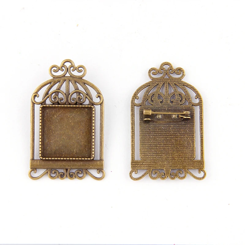 30*30 мм 2 шт внутренний размер яркая Античная бронзовая клетка для птиц из сплава