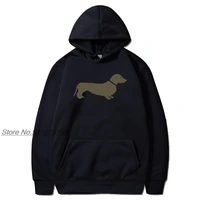 simple hoodies for sale 2021 chic men dachshund sausage dog cartoon logo print black sweatshirt long sleeve plus size