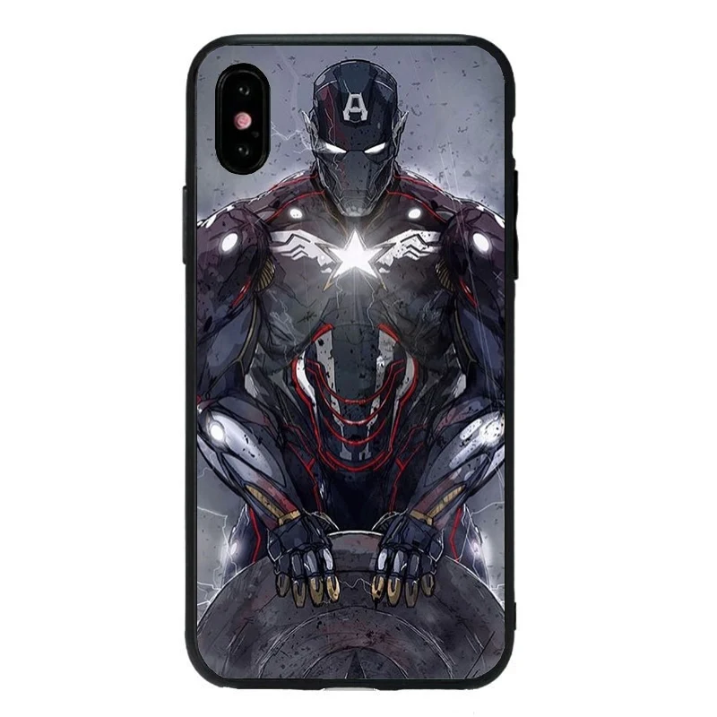 Marvel Капитан Америка обложка фильма черный мягкий Силиконовый ТПУ чехол для iPhone 5