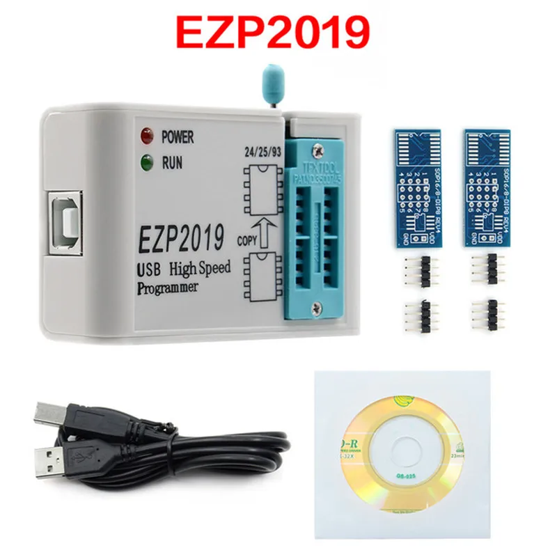 EZP 2019 высокоскоростной USB SPI программатор + 12 адаптеров EZP2019 Поддержка 24 25 93 EEPROM