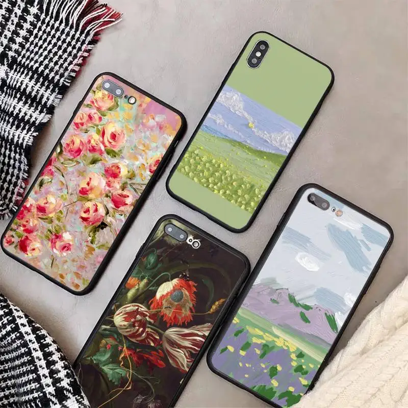 

Art Retro Oil Painting Flowers Phone Case For Huawei Mate 9 10 20 X 30 40 Lite Pro Cover Fundas Coque