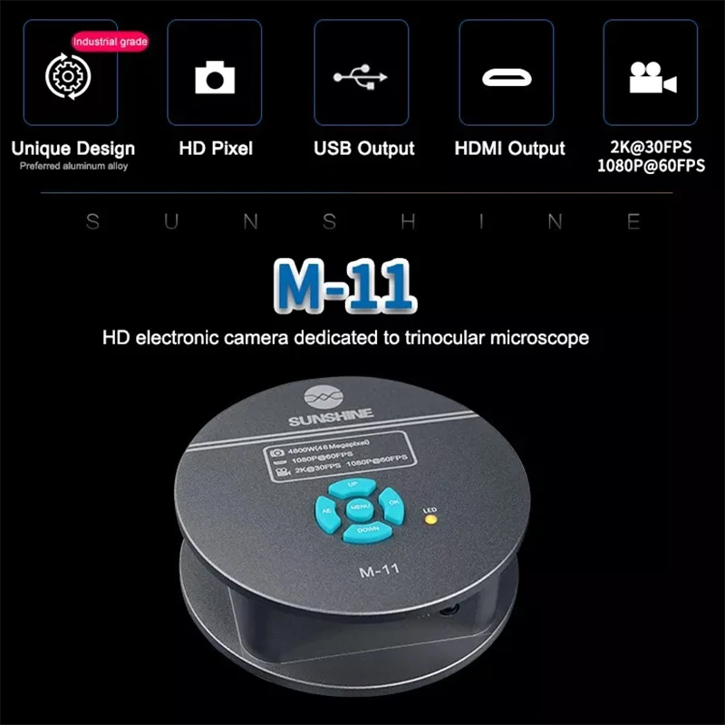SUNSHINE M-11  4800W HDMI trinocular microscope HD camera For Phone CPU PCB Repair