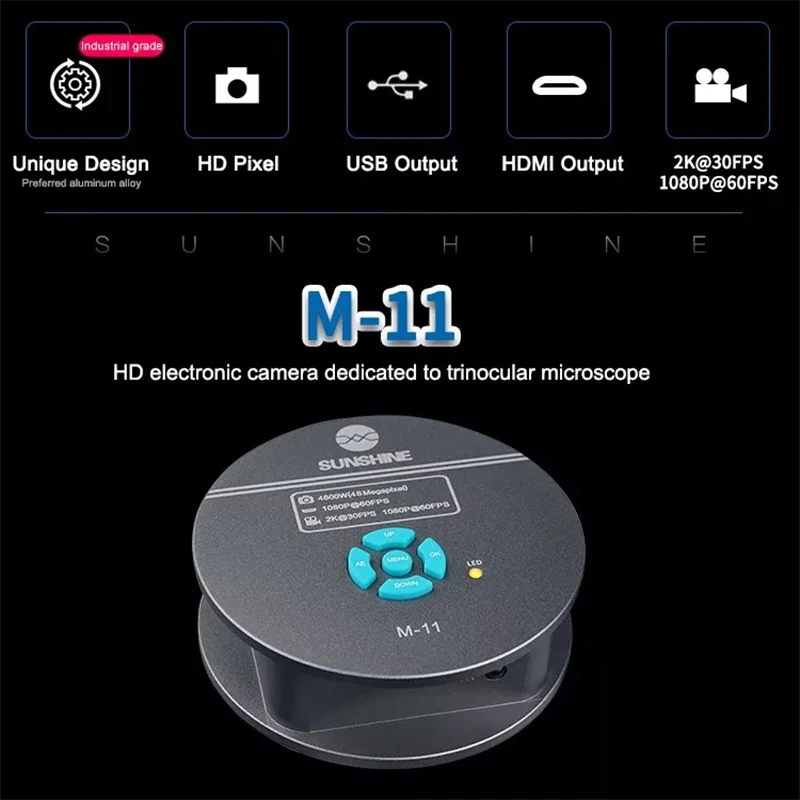 SUNSHINE M 11 4800W HDMI тринокулярный микроскоп HD камера для телефона процессор печатная
