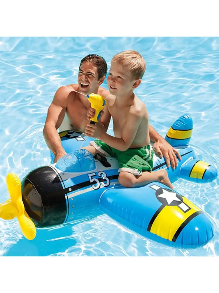 

Water Float Airplane Toy Durable Inflatable Rideon Squirter Fighter Plane Water Toy for Children over 3 Years Old attractive