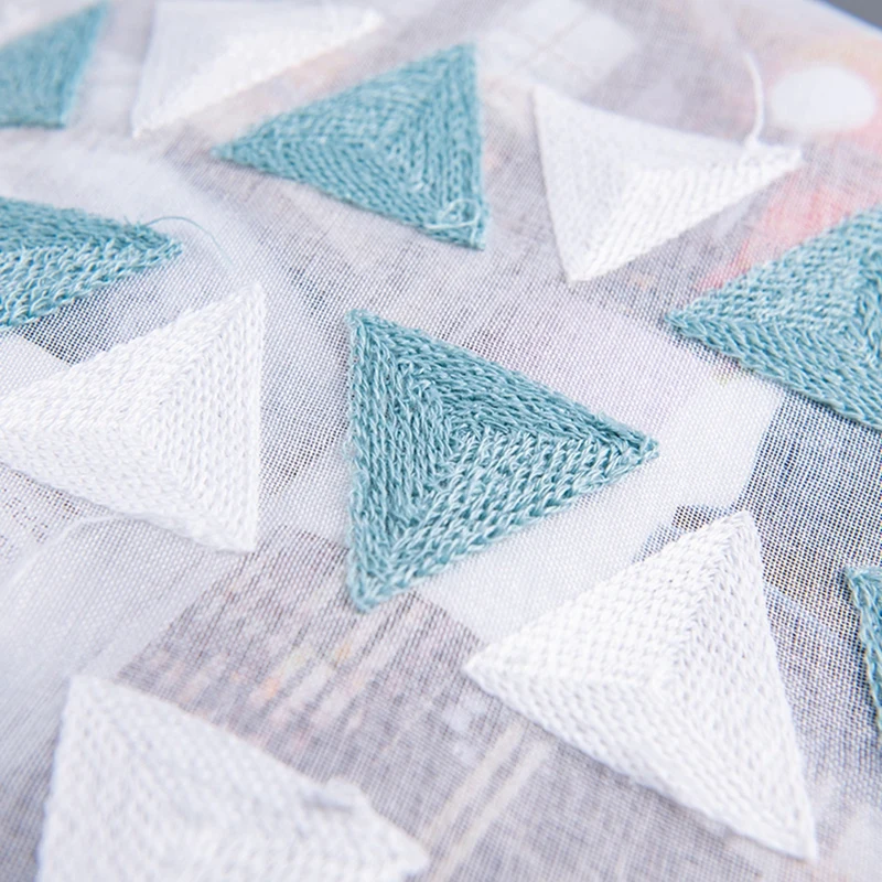 R · d карманная вышитая синяя полуярусная занавеска Короткая для кухни ванной