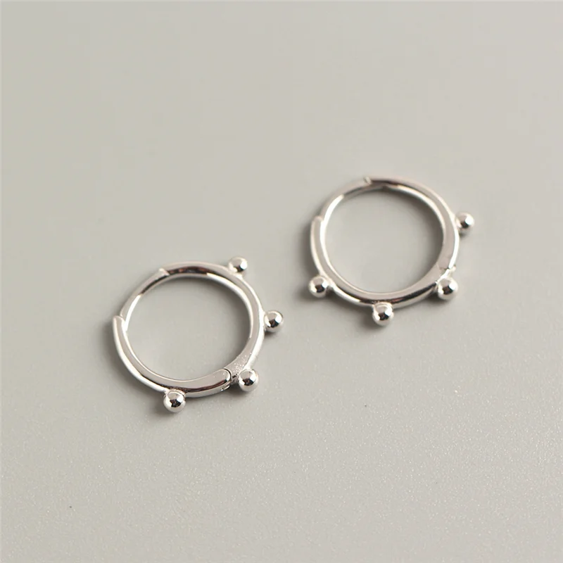 WANTME минималистичные серьги гвоздики из серебра 100% пробы с глянцевыми бусинами и