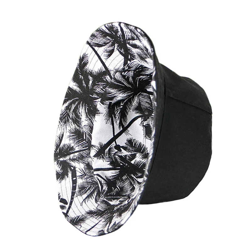 

Hawaii Beach Bucket Hat Women Men Beach Sun Hats Outdoor Fashion Sunscreen Panama Summer Foldable Chapeau Tree Breathable Caps