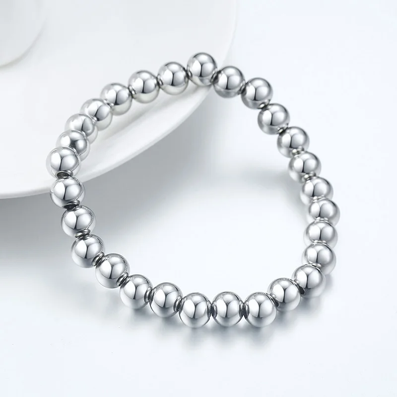 Черный/золотистый/серебристый браслет из бисера нержавеющей стали с зеркальной