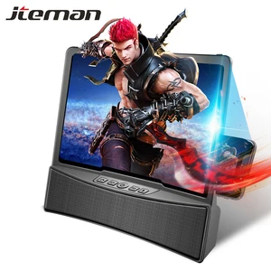 mobile phone screen magnifier with bluetooth stereo speaker 10 inch 3d hd video smartphone amplifier desk holder anti radiation free global shipping
