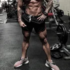 Мужские сетчатые шорты для тренажерного зала, летняя модная военная одежда для фитнеса, пляжные мужские шорты, уличные свободные быстросохнущие шорты для бодибилдинга