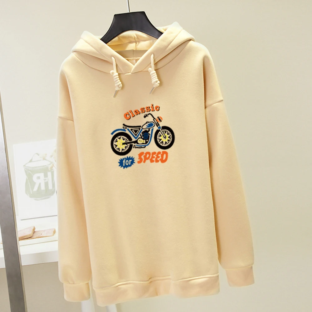 Классический теплый свитшот в стиле K-POP для скоростных надписей уличная одежда