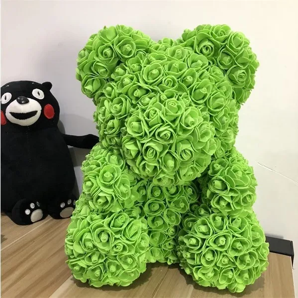 Green 40cm Прямая, 25 см, пенопласт, розовый Мишка, цветы, подарок для подруги на день рождения, свадебные искусственные вечерние украшения для дома, подарок на день Святого Валентина - Цвет: Green 40cm