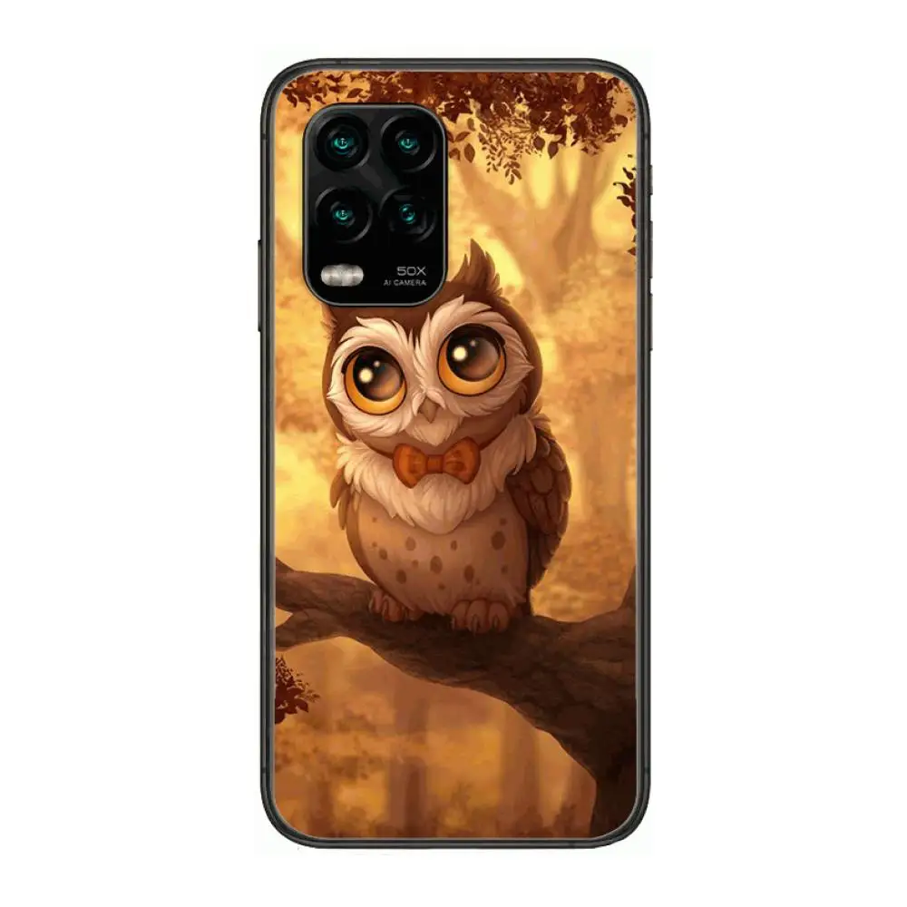 

Animal owl Phone Case For xiaomi Redmi Note 9S 8 7 6 5 A Pro T Anime Black Cover Silicone Back Pretty senior