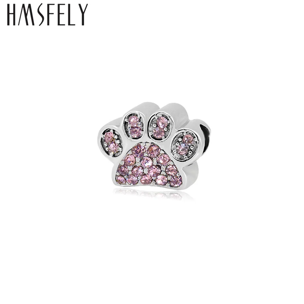 HMSFELY 316L из нержавеющей стали с украшением в виде кристаллов Шарм бусины собака