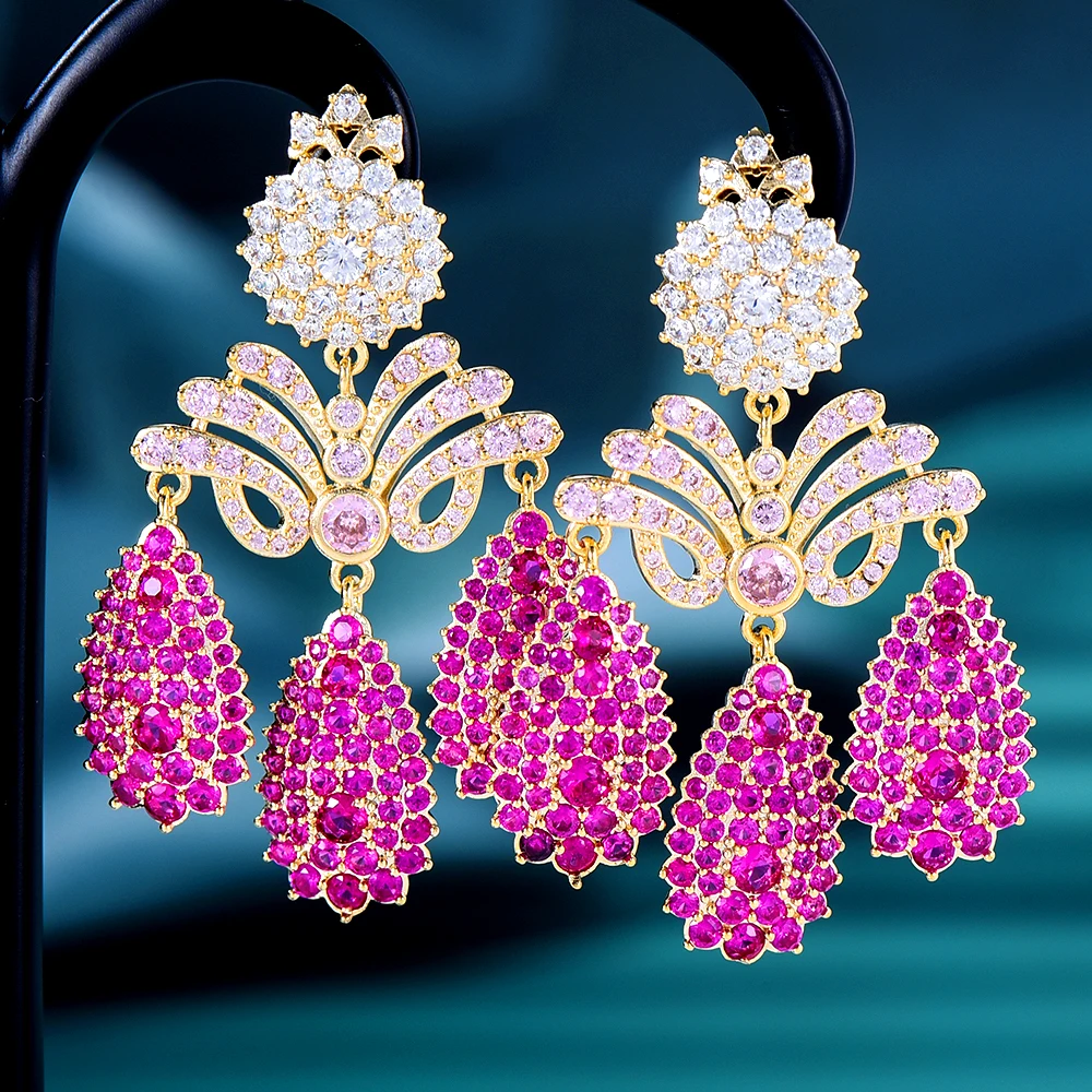 

Soramoore серьги Gorgeous Shiny Cute CZ Drop Earrings Full Cubic Zirconia for Women Wedding Trendy Earrings Bijoux High Quality