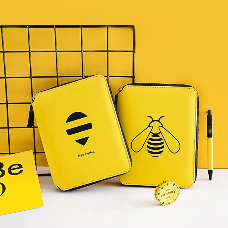 

B6 Journal Notebook Cute Bee Agenda Planner Oragnizer Zipper Notepad Traveler Daily Handbook with Pen